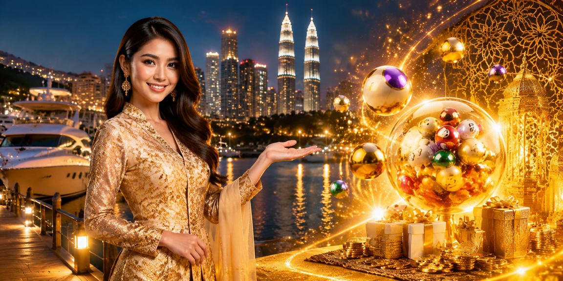 Paparan loteri bergaya Malaysia dengan nombor tuah
