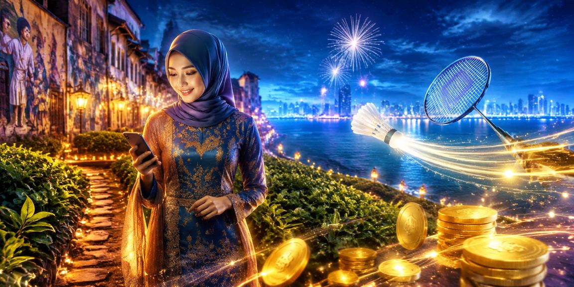 Pemain menyemak loteri melalui telefon pada musim Hari Raya di Pulau Pinang